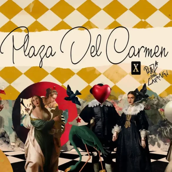Collage numérique de PLAZA DEL CARMEN mêlant esthétique Renaissance et figures iconiques revisitées. enfin la boutique