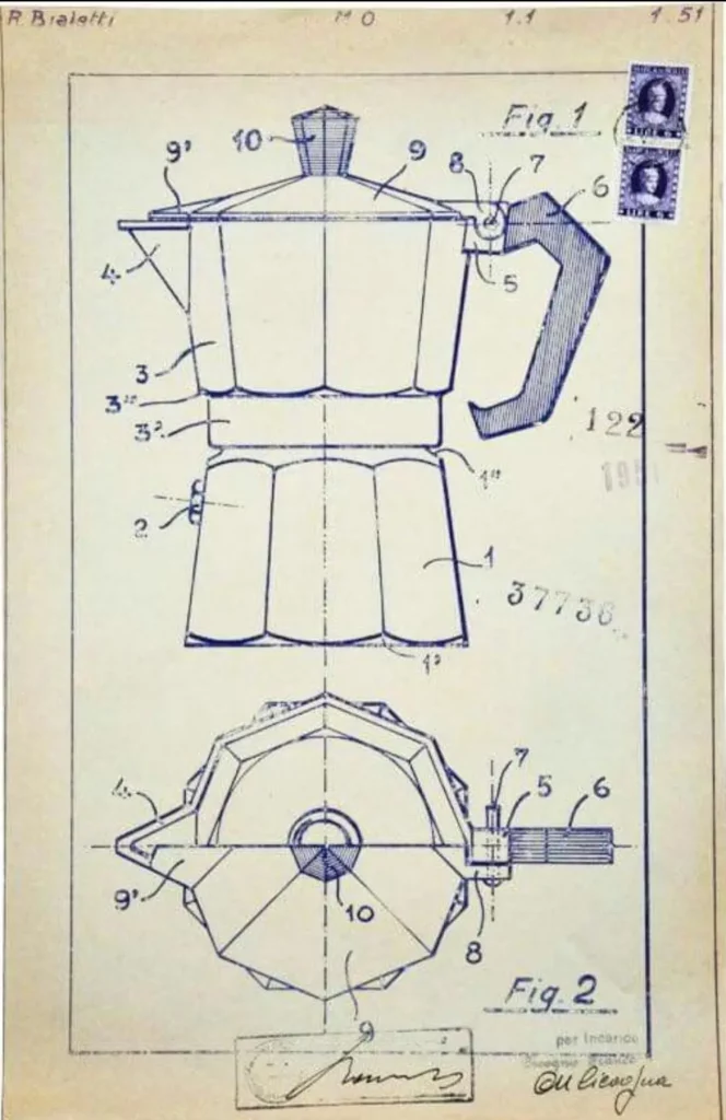 Plan de la cafetière MOKA Bialetti